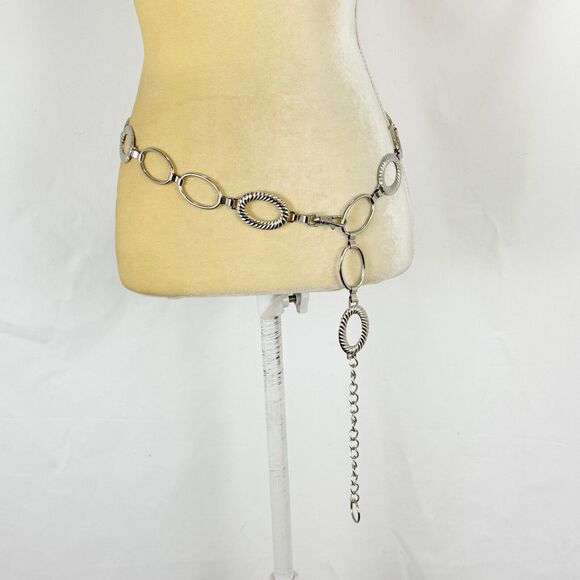 Womens Silver-Tone Oval Link Belt – Adjustable Chain Belt for Dresses & Jeans - Picture 16 of 16